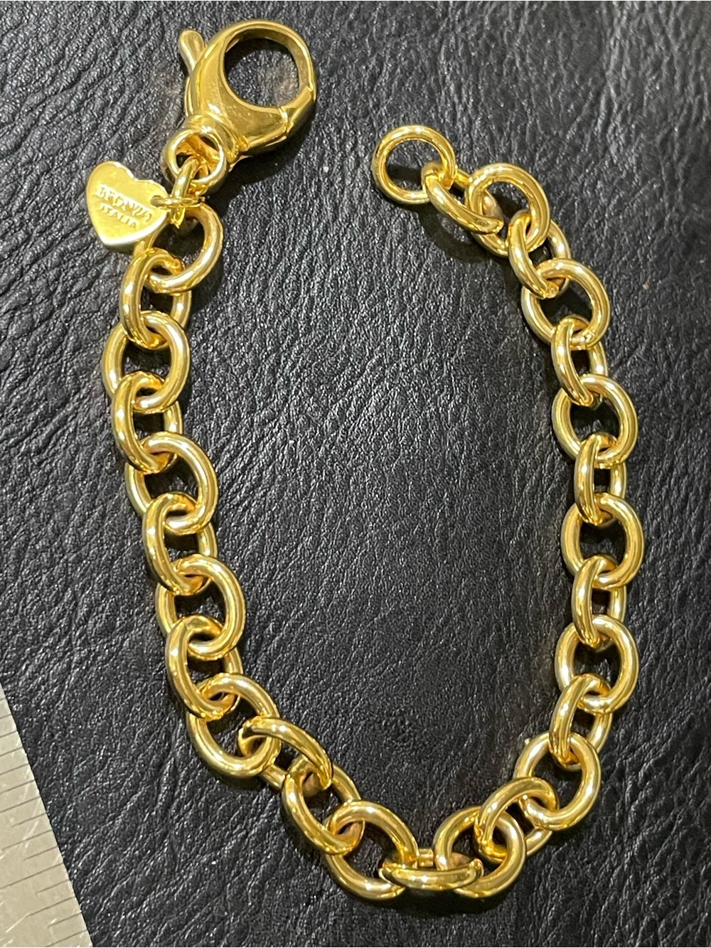 Milor Italy Bronze Gold Plate Chunky Chain Bracelet Y2K McBling Bronzo Italia - Picture 8 of 13